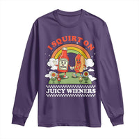 Funny I Squirt On Juicy Wieners Long Sleeve Shirt Adult Humor Dirty Gag Hot Dog Joke - Wonder Print Shop