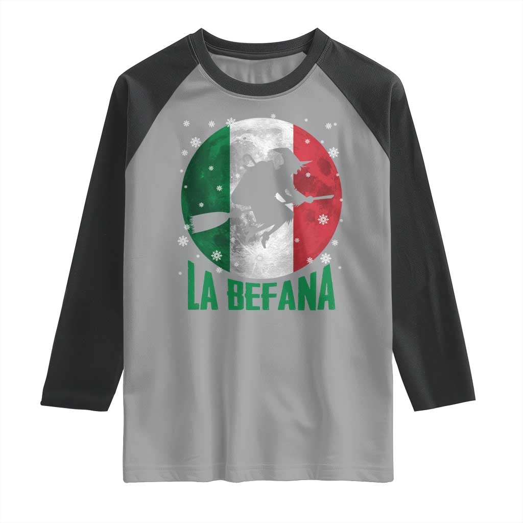 La Befana Italian Christmas Raglan Shirt Xmas Witch Folklore Italy Holiday - Wonder Print Shop