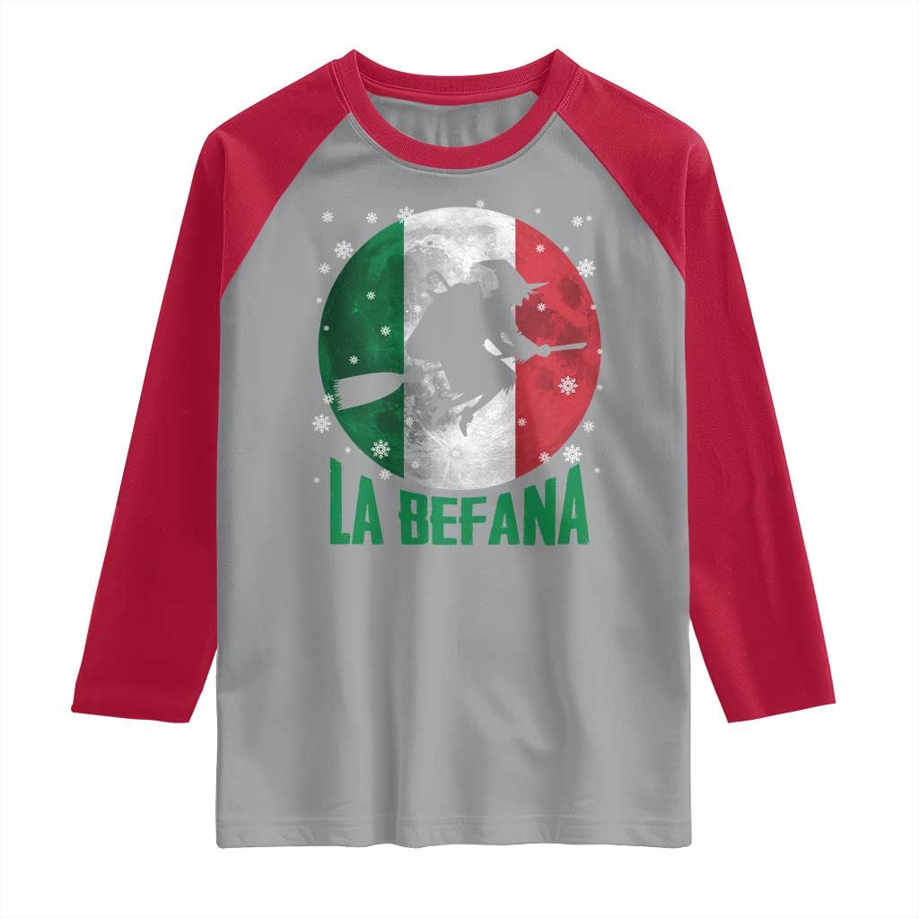 La Befana Italian Christmas Raglan Shirt Xmas Witch Folklore Italy Holiday - Wonder Print Shop