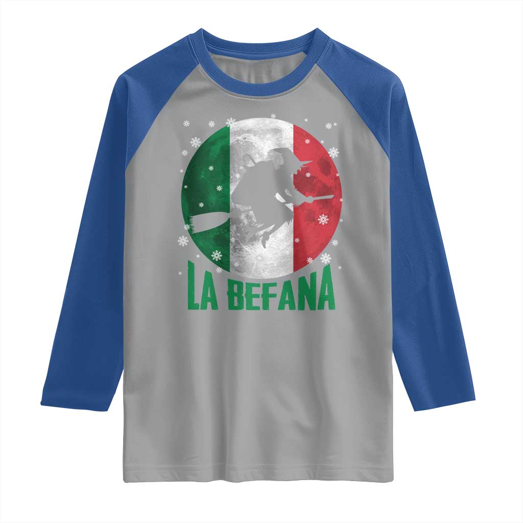 La Befana Italian Christmas Raglan Shirt Xmas Witch Folklore Italy Holiday - Wonder Print Shop