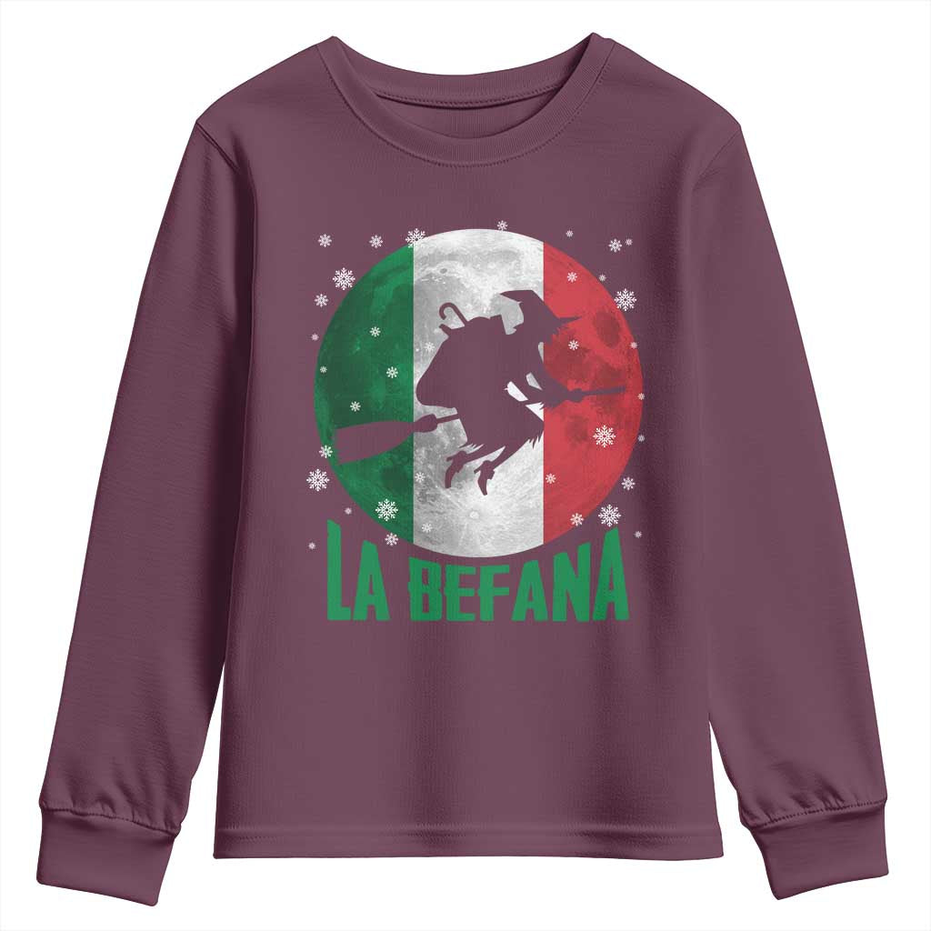 La Befana Italian Christmas Youth Sweatshirt Xmas Witch Folklore Italy Holiday - Wonder Print Shop