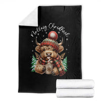 Scottish Christmas Throw Blanket Nollaig Chridheil Gaelic Xmas Higland Cow - Wonder Print Shop