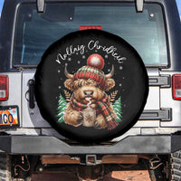 Scottish Christmas Spare Tire Cover Nollaig Chridheil Gaelic Xmas Higland Cow - Wonder Print Shop