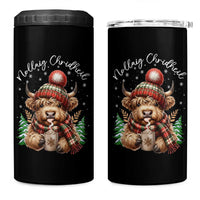Scottish Christmas 4 in 1 Can Cooler Tumbler Nollaig Chridheil Gaelic Xmas Higland Cow - Wonder Print Shop