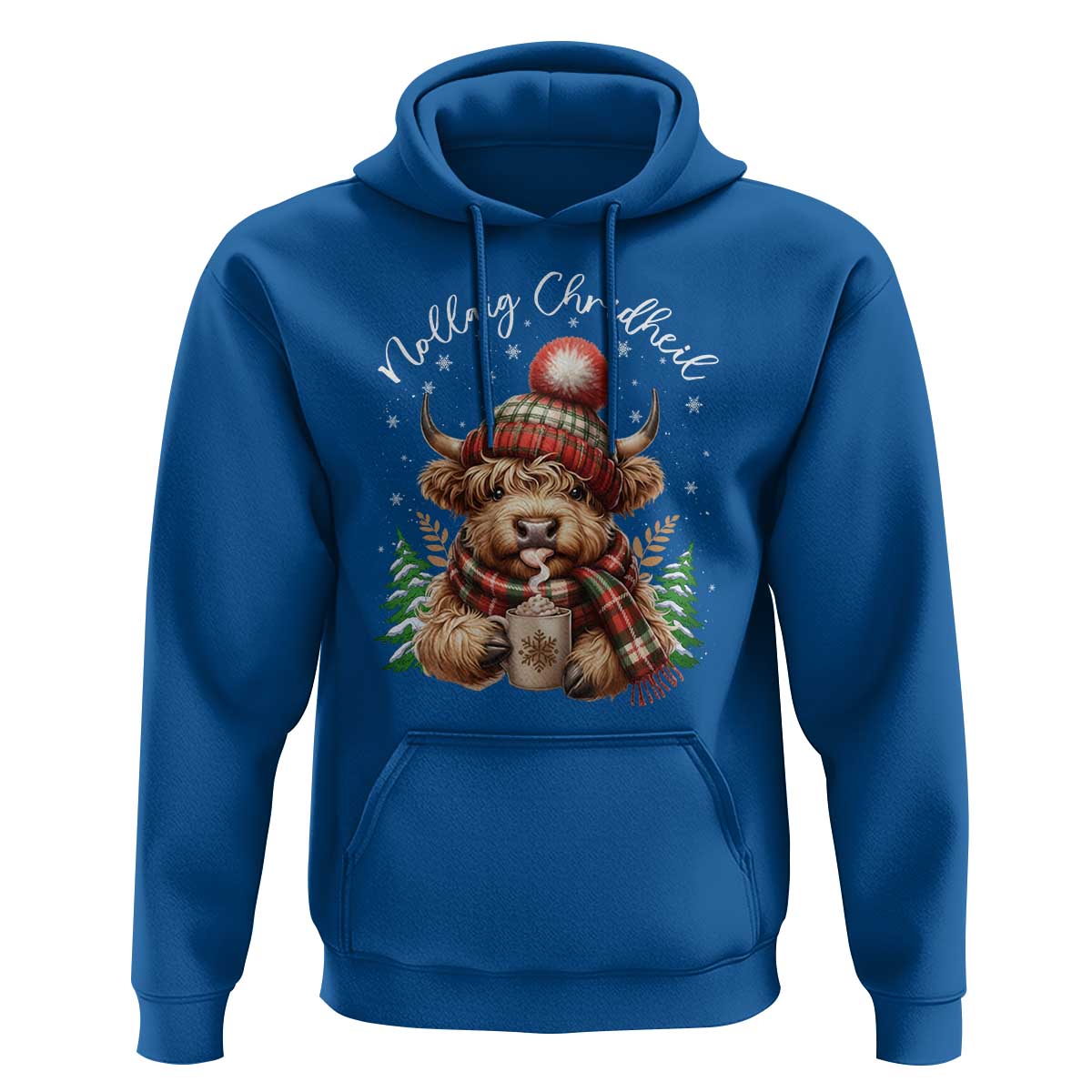 Scottish Christmas Hoodie Nollaig Chridheil Gaelic Xmas Higland Cow - Wonder Print Shop