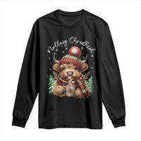 Scottish Christmas Long Sleeve Shirt Nollaig Chridheil Gaelic Xmas Higland Cow - Wonder Print Shop