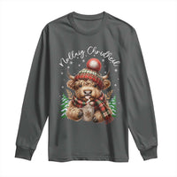 Scottish Christmas Long Sleeve Shirt Nollaig Chridheil Gaelic Xmas Higland Cow - Wonder Print Shop
