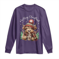 Scottish Christmas Long Sleeve Shirt Nollaig Chridheil Gaelic Xmas Higland Cow - Wonder Print Shop