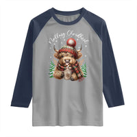 Scottish Christmas Raglan Shirt Nollaig Chridheil Gaelic Xmas Higland Cow - Wonder Print Shop