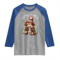 Scottish Christmas Raglan Shirt Nollaig Chridheil Gaelic Xmas Higland Cow - Wonder Print Shop