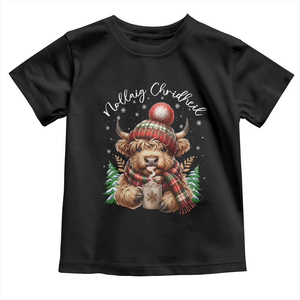 Scottish Christmas Toddler T Shirt Nollaig Chridheil Gaelic Xmas Higland Cow - Wonder Print Shop