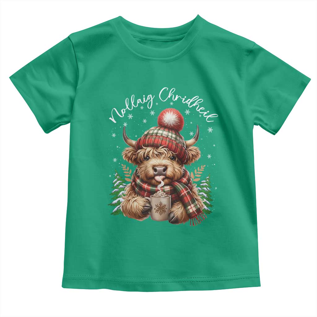Scottish Christmas Toddler T Shirt Nollaig Chridheil Gaelic Xmas Higland Cow - Wonder Print Shop