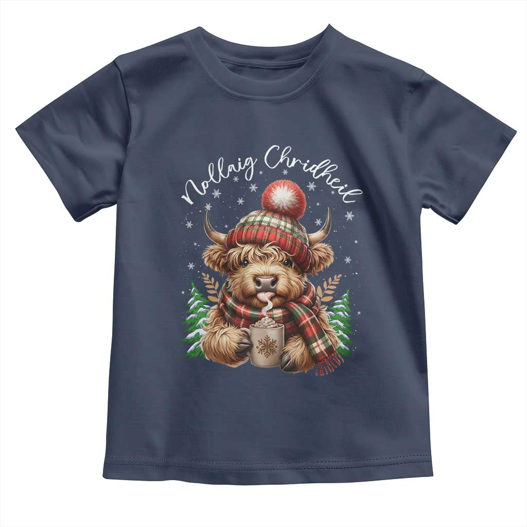 Scottish Christmas Toddler T Shirt Nollaig Chridheil Gaelic Xmas Higland Cow - Wonder Print Shop