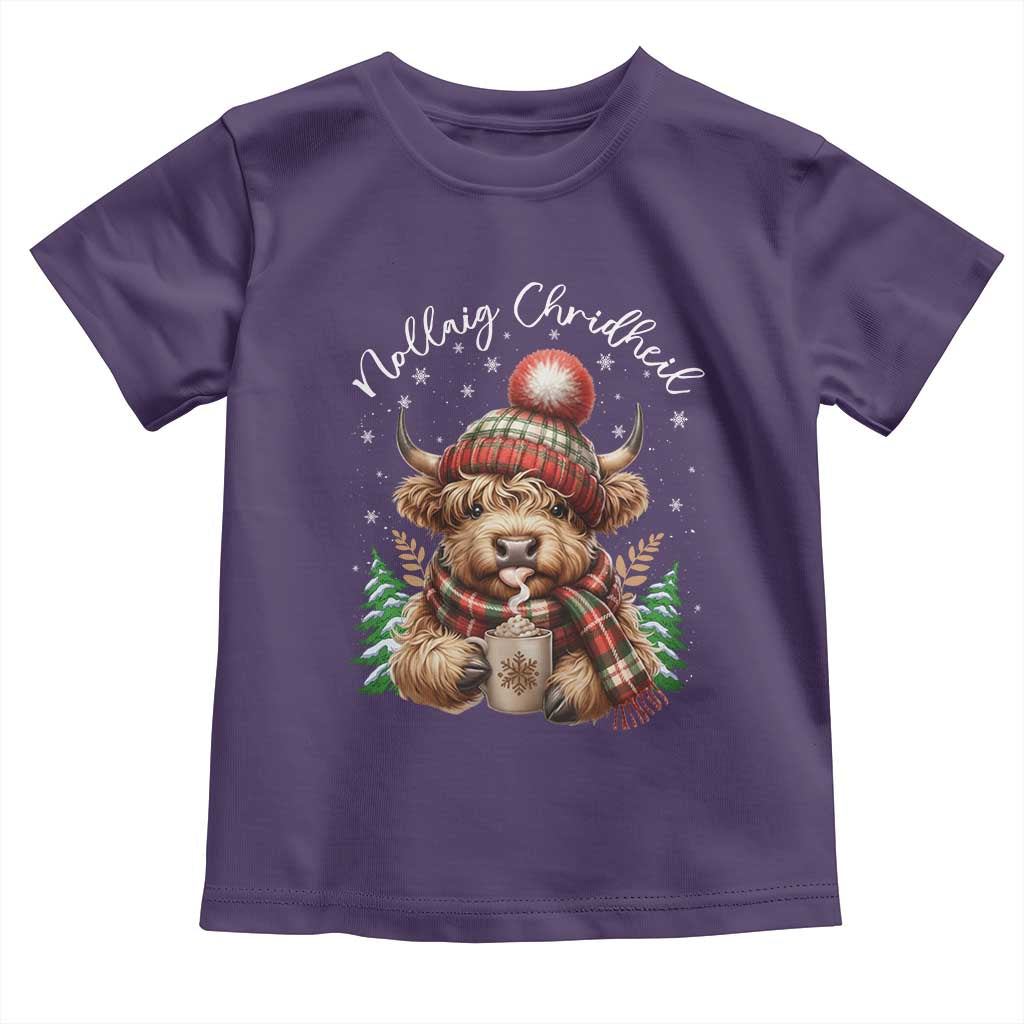 Scottish Christmas Toddler T Shirt Nollaig Chridheil Gaelic Xmas Higland Cow - Wonder Print Shop