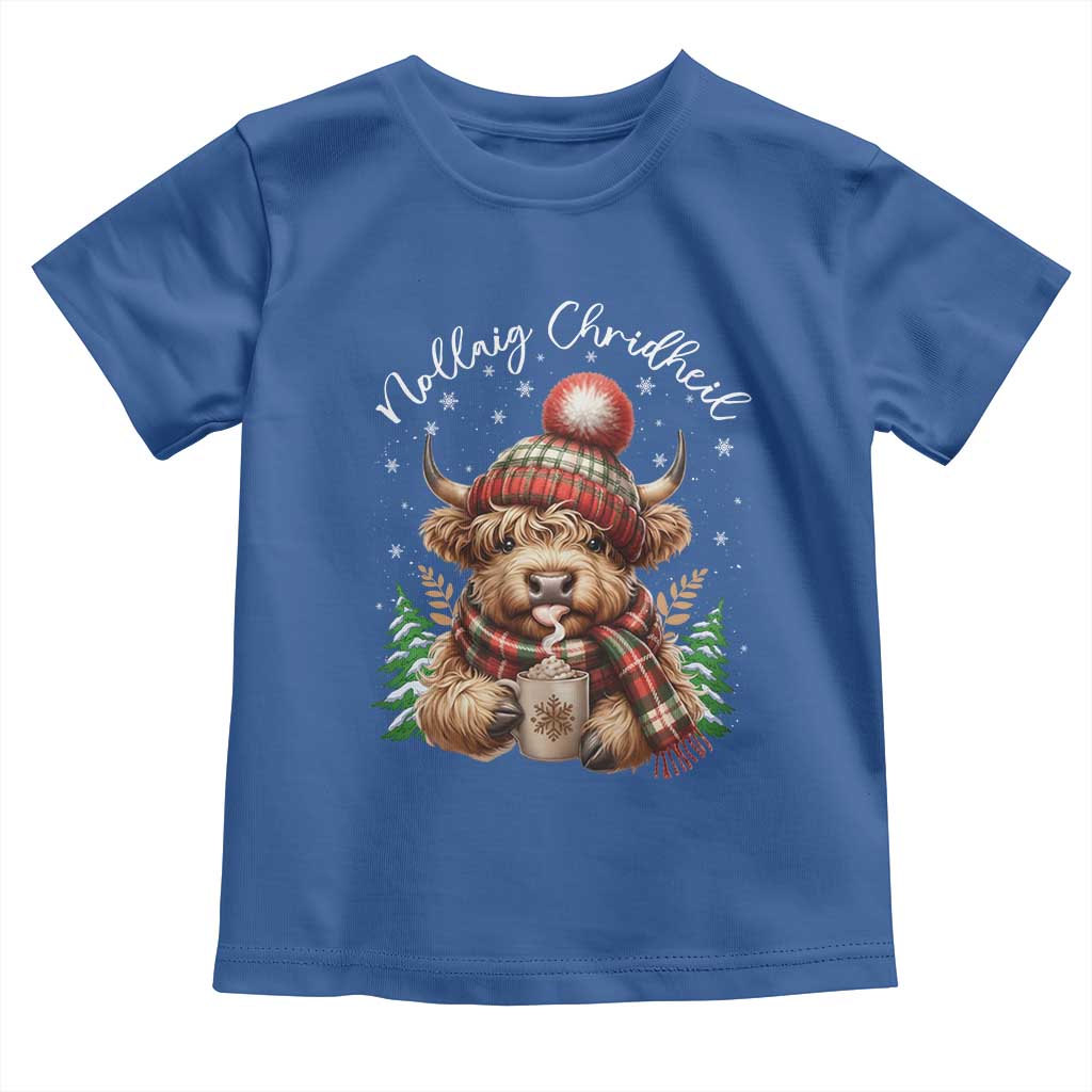 Scottish Christmas Toddler T Shirt Nollaig Chridheil Gaelic Xmas Higland Cow - Wonder Print Shop