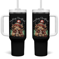 Scottish Christmas Tumbler With Handle Nollaig Chridheil Gaelic Xmas Higland Cow - Wonder Print Shop