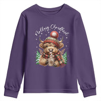 Scottish Christmas Youth Sweatshirt Nollaig Chridheil Gaelic Xmas Higland Cow - Wonder Print Shop