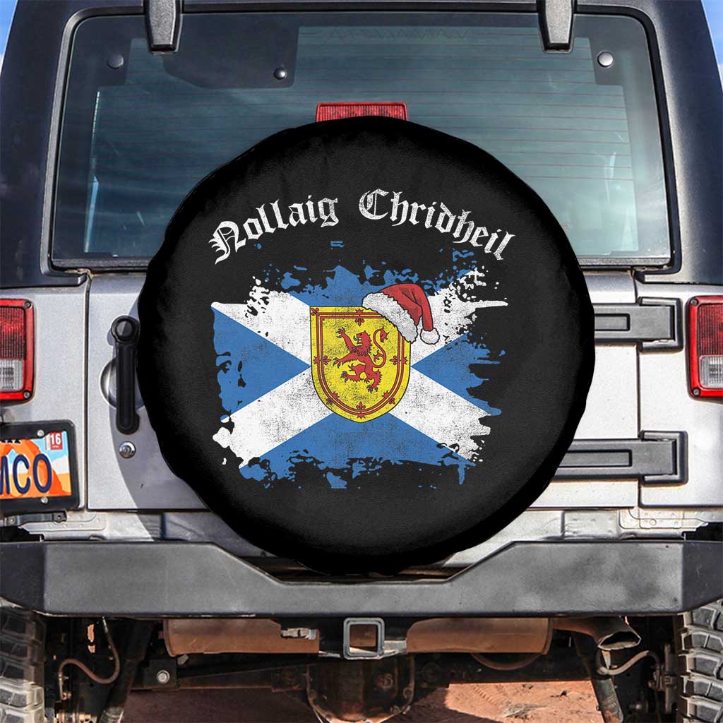 Scottish Christmas Spare Tire Cover Nollaig Chridheil Gaelic Xmas Scotland Lion Rampant - Wonder Print Shop