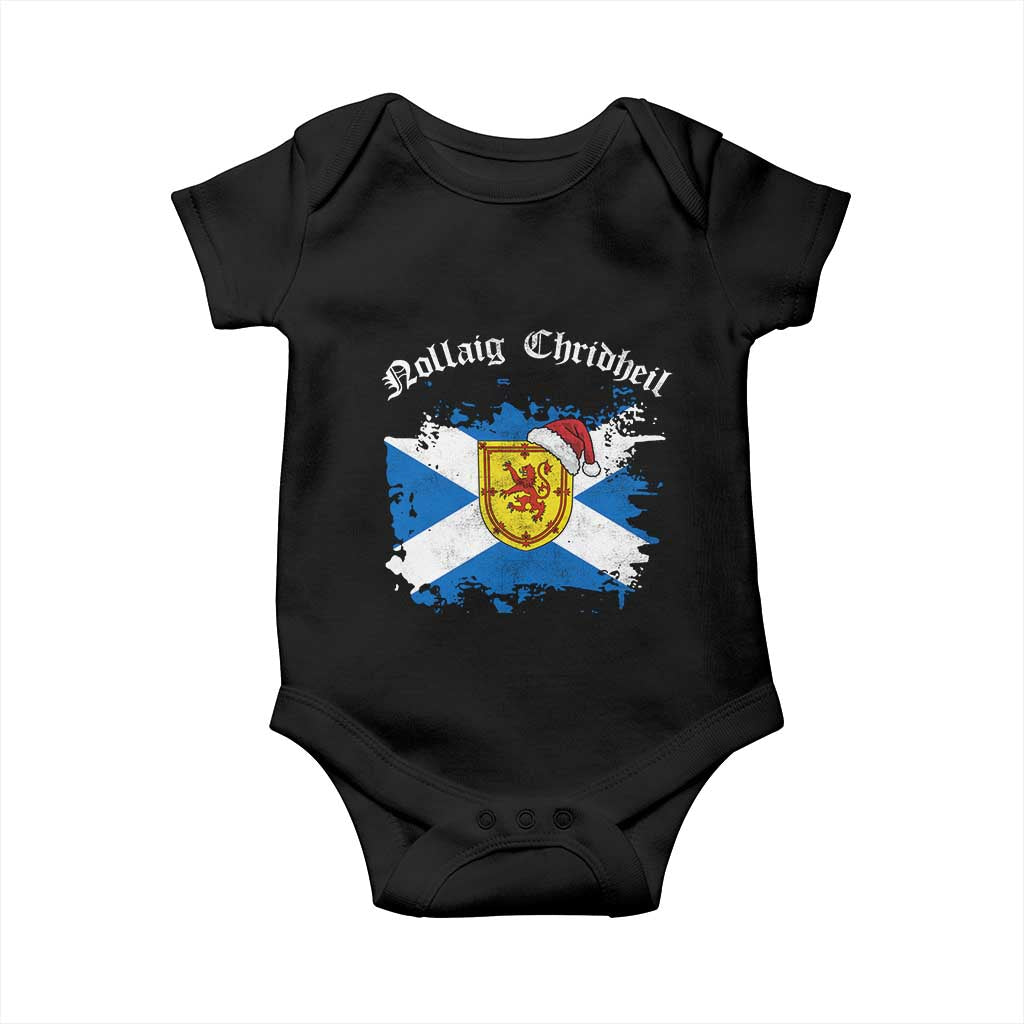 Scottish Christmas Baby Onesie Nollaig Chridheil Gaelic Xmas Scotland Lion Rampant - Wonder Print Shop