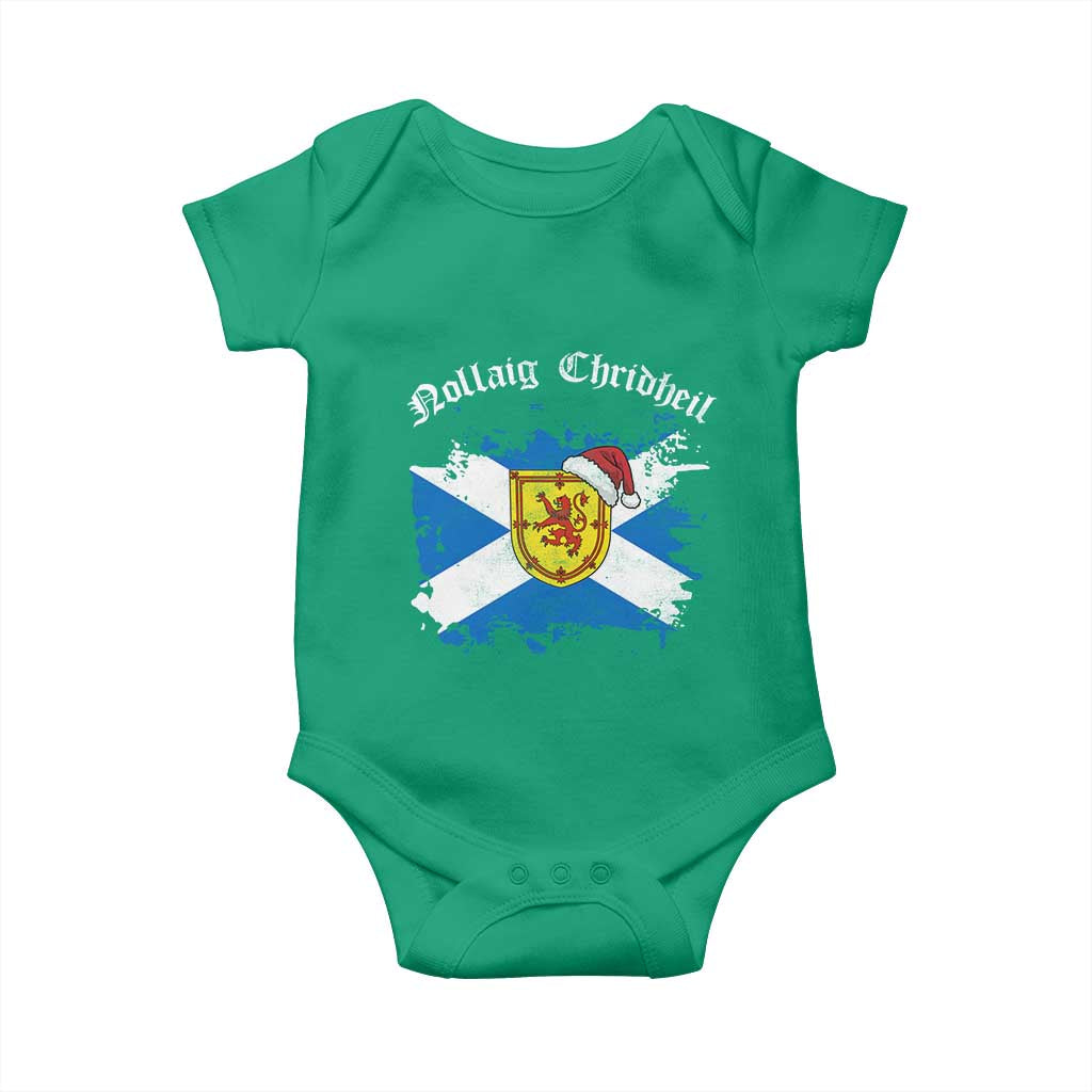Scottish Christmas Baby Onesie Nollaig Chridheil Gaelic Xmas Scotland Lion Rampant - Wonder Print Shop