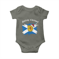 Scottish Christmas Baby Onesie Nollaig Chridheil Gaelic Xmas Scotland Lion Rampant - Wonder Print Shop