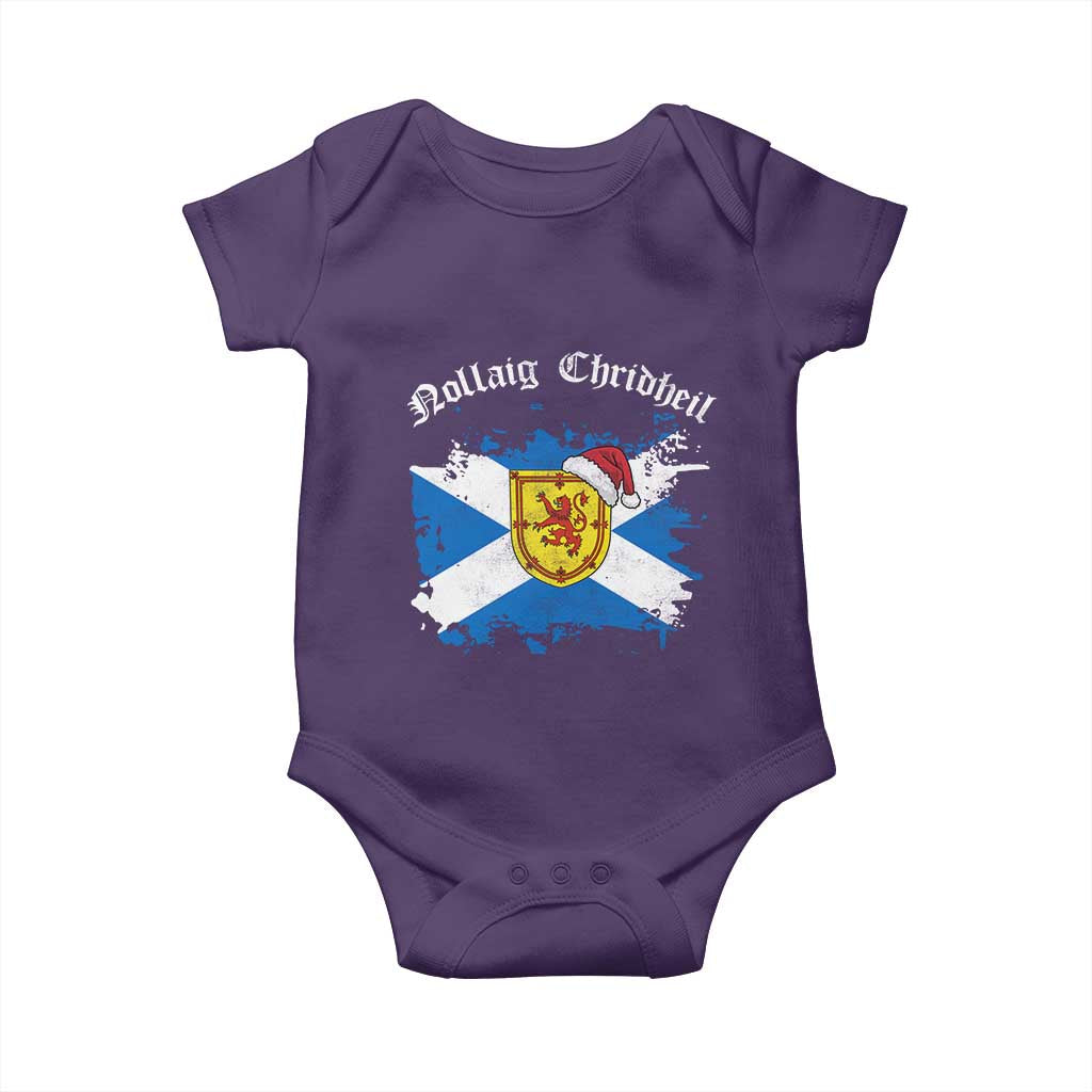 Scottish Christmas Baby Onesie Nollaig Chridheil Gaelic Xmas Scotland Lion Rampant - Wonder Print Shop