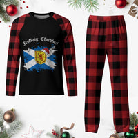 Scottish Christmas Plaid Pajama Set Nollaig Chridheil Gaelic Xmas Scotland Lion Rampant - Wonder Print Shop