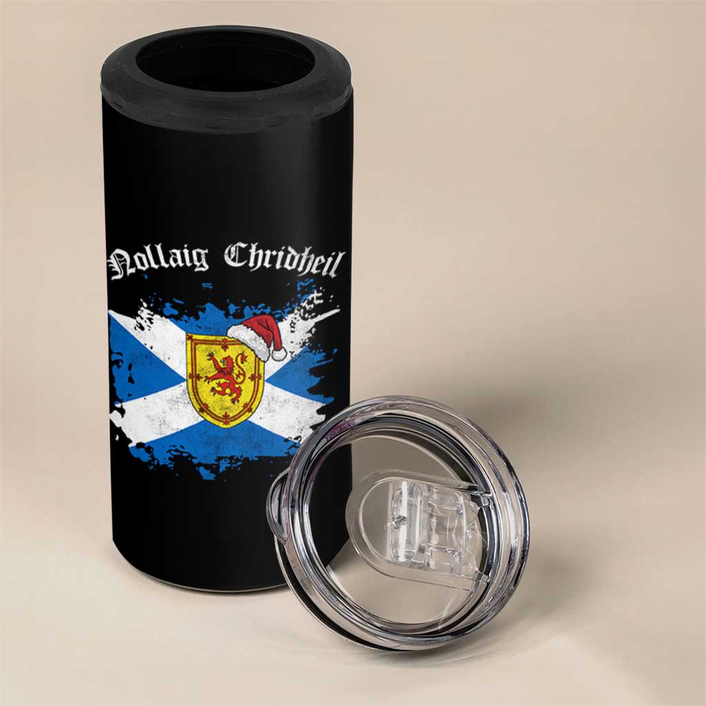 Scottish Christmas 4 in 1 Can Cooler Tumbler Nollaig Chridheil Gaelic Xmas Scotland Lion Rampant - Wonder Print Shop