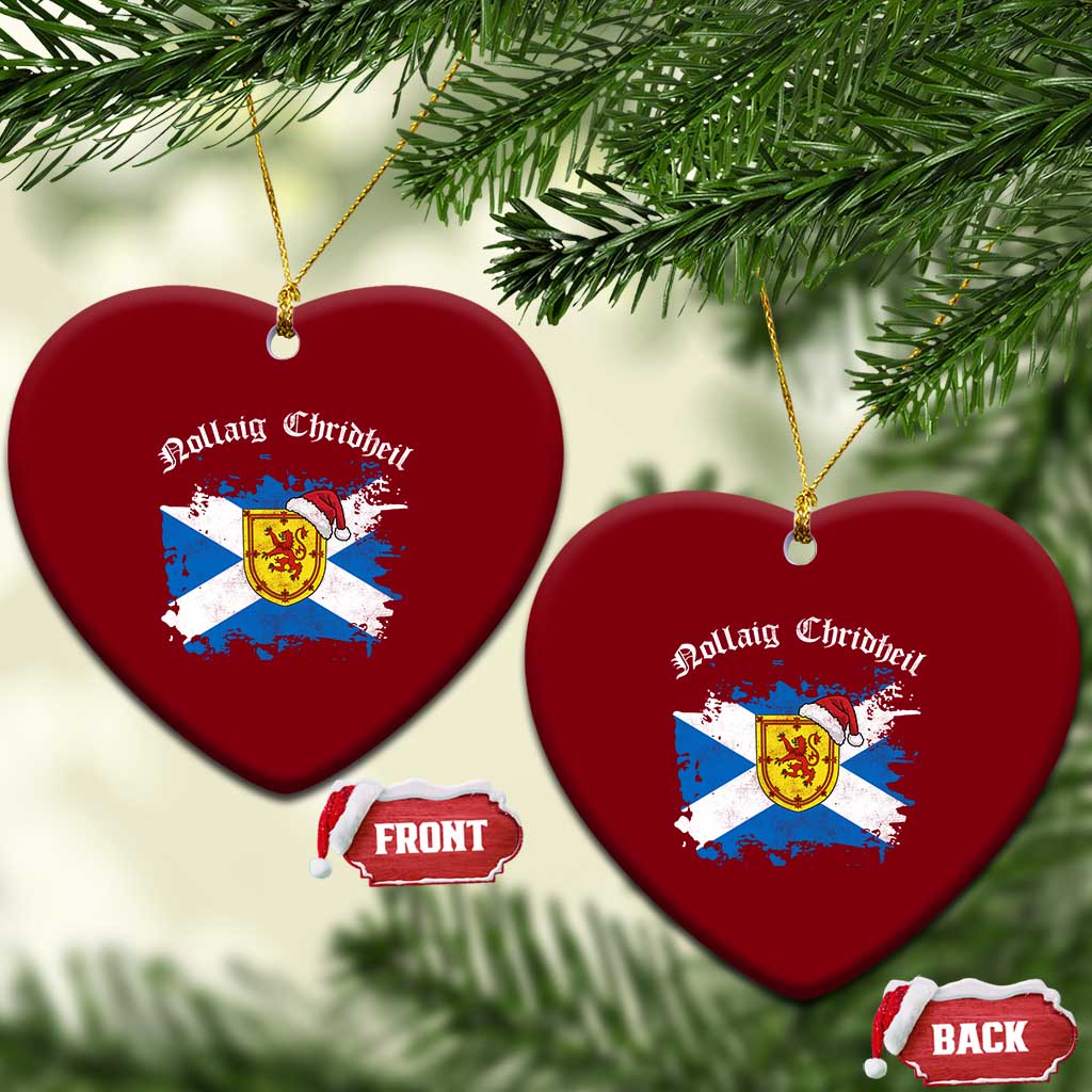 Scottish Christmas Ceramic Ornament Nollaig Chridheil Gaelic Xmas Scotland Lion Rampant - Wonder Print Shop