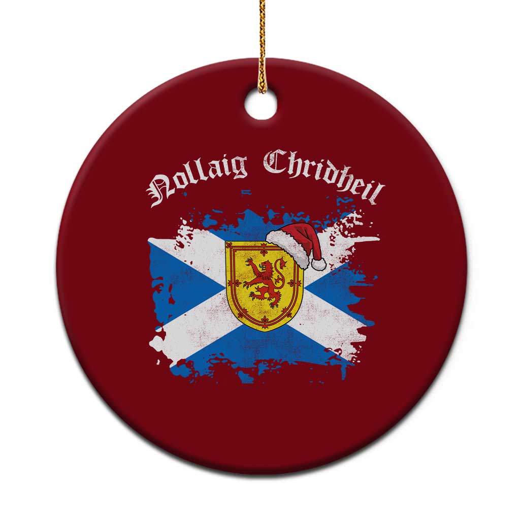 Scottish Christmas Ceramic Ornament Nollaig Chridheil Gaelic Xmas Scotland Lion Rampant - Wonder Print Shop