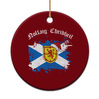 Scottish Christmas Ceramic Ornament Nollaig Chridheil Gaelic Xmas Scotland Lion Rampant - Wonder Print Shop
