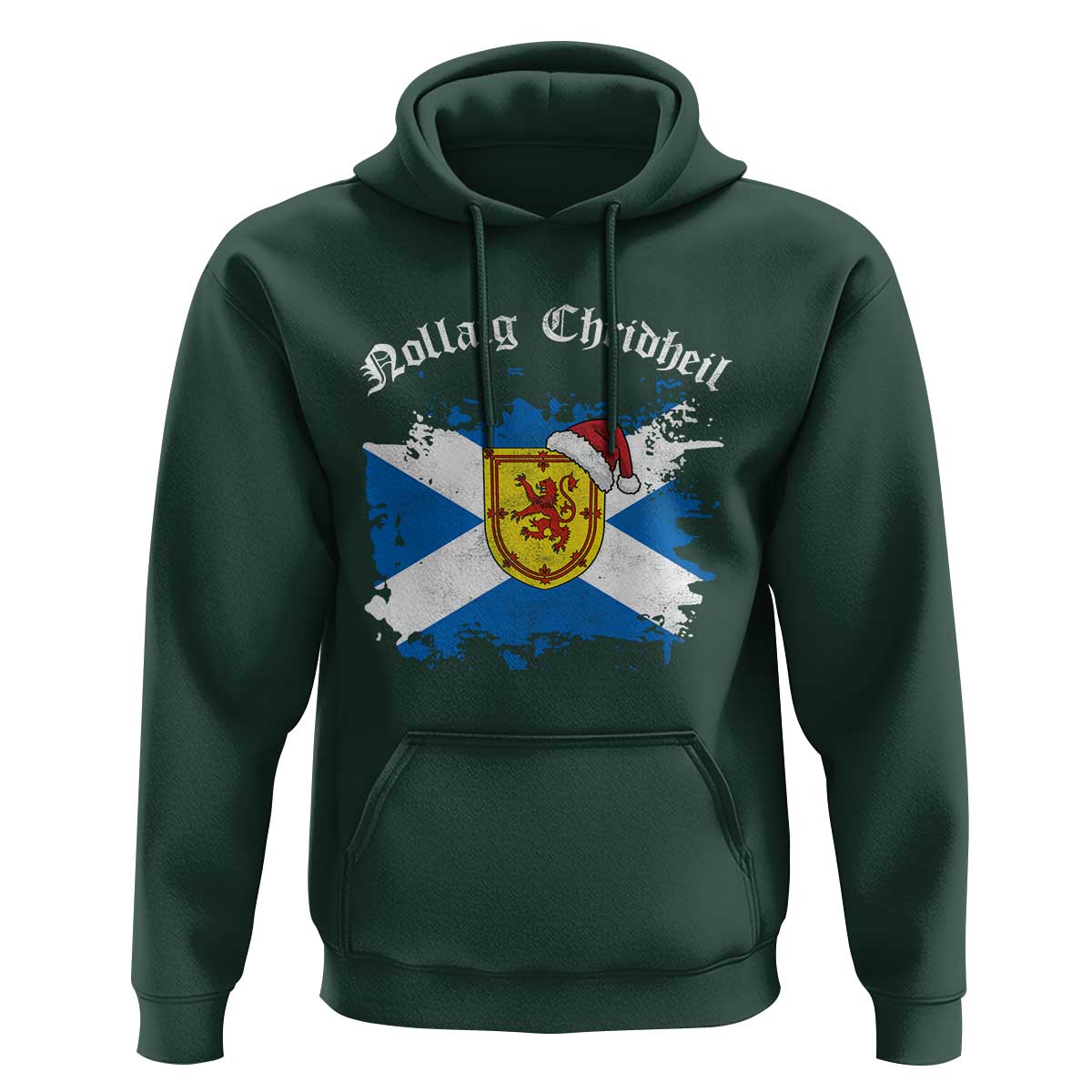Scottish Christmas Hoodie Nollaig Chridheil Gaelic Xmas Scotland Lion Rampant - Wonder Print Shop