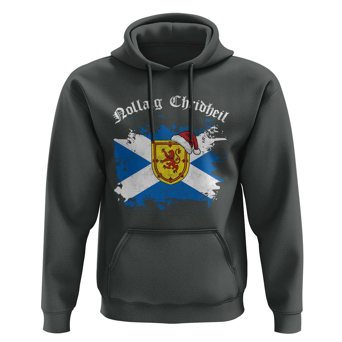 Scottish Christmas Hoodie Nollaig Chridheil Gaelic Xmas Scotland Lion Rampant - Wonder Print Shop