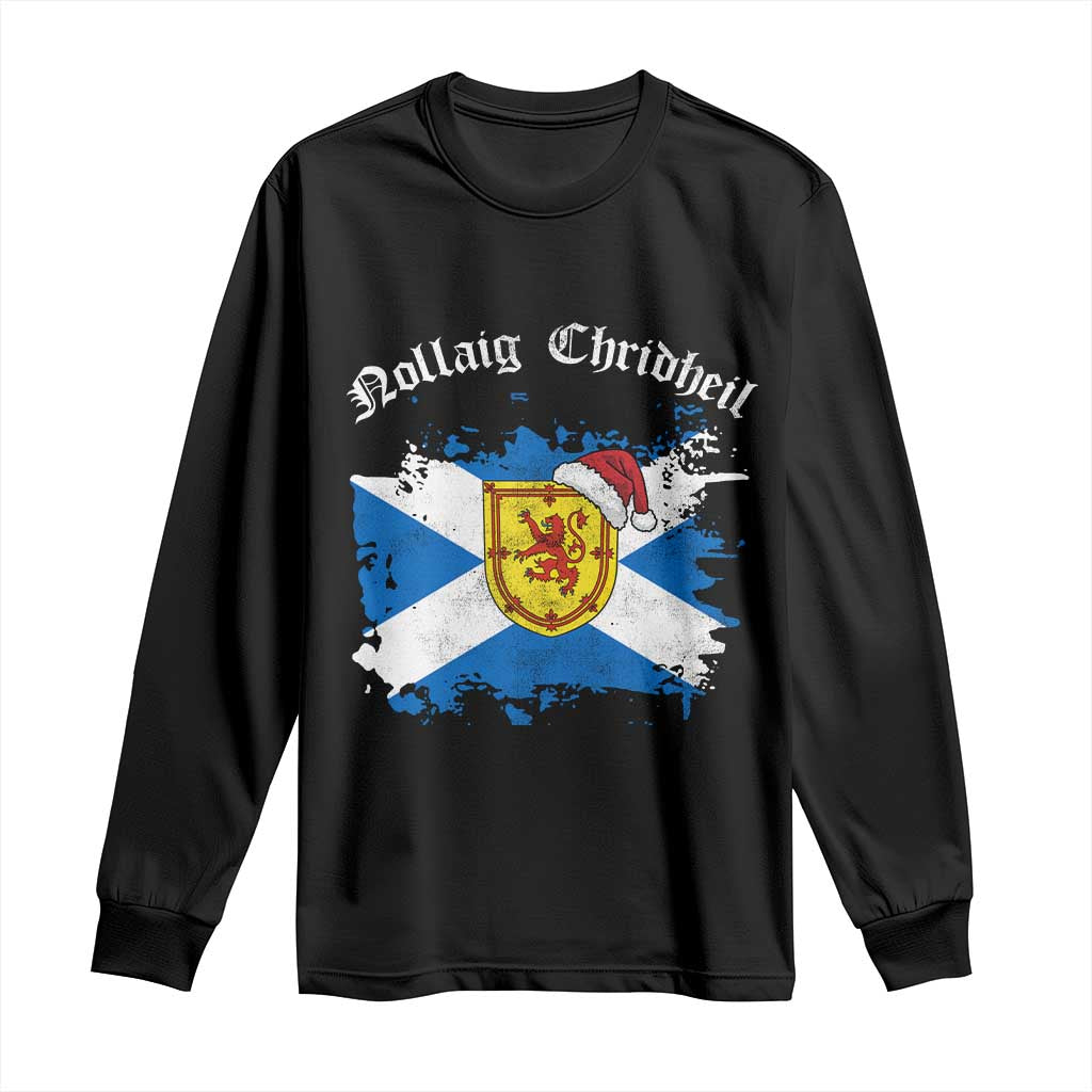 Scottish Christmas Long Sleeve Shirt Nollaig Chridheil Gaelic Xmas Scotland Lion Rampant - Wonder Print Shop
