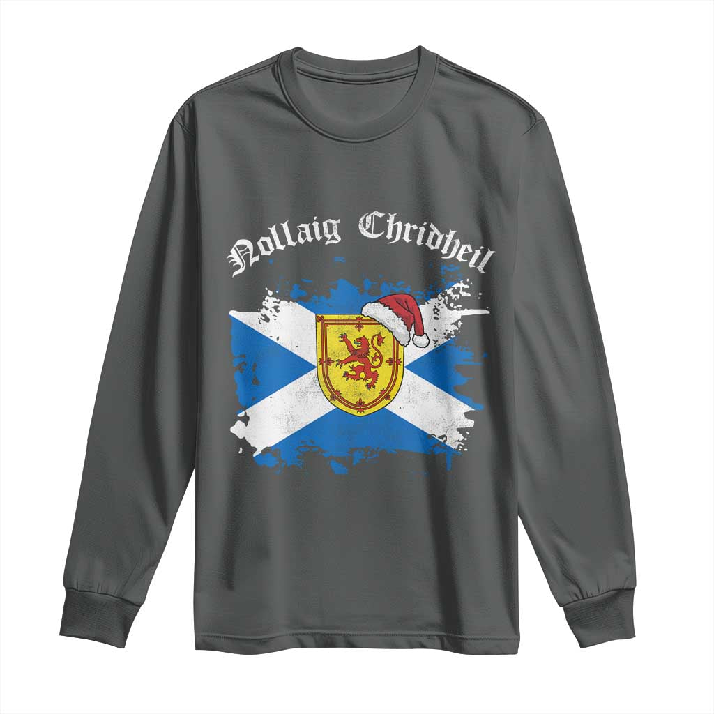 Scottish Christmas Long Sleeve Shirt Nollaig Chridheil Gaelic Xmas Scotland Lion Rampant - Wonder Print Shop