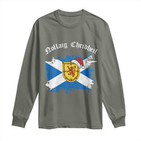 Scottish Christmas Long Sleeve Shirt Nollaig Chridheil Gaelic Xmas Scotland Lion Rampant - Wonder Print Shop