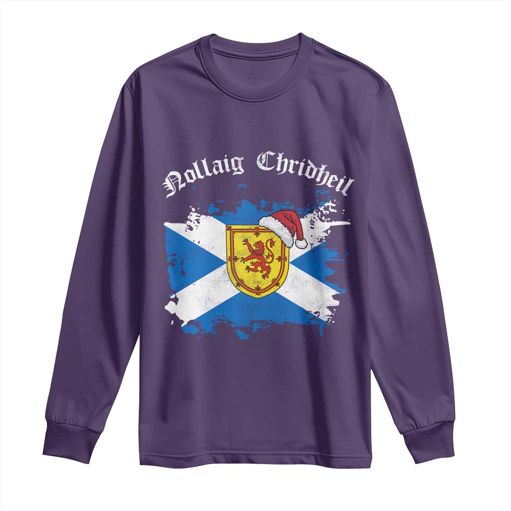 Scottish Christmas Long Sleeve Shirt Nollaig Chridheil Gaelic Xmas Scotland Lion Rampant - Wonder Print Shop