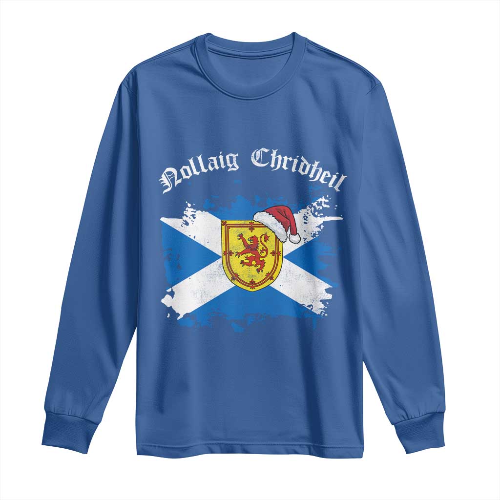 Scottish Christmas Long Sleeve Shirt Nollaig Chridheil Gaelic Xmas Scotland Lion Rampant - Wonder Print Shop
