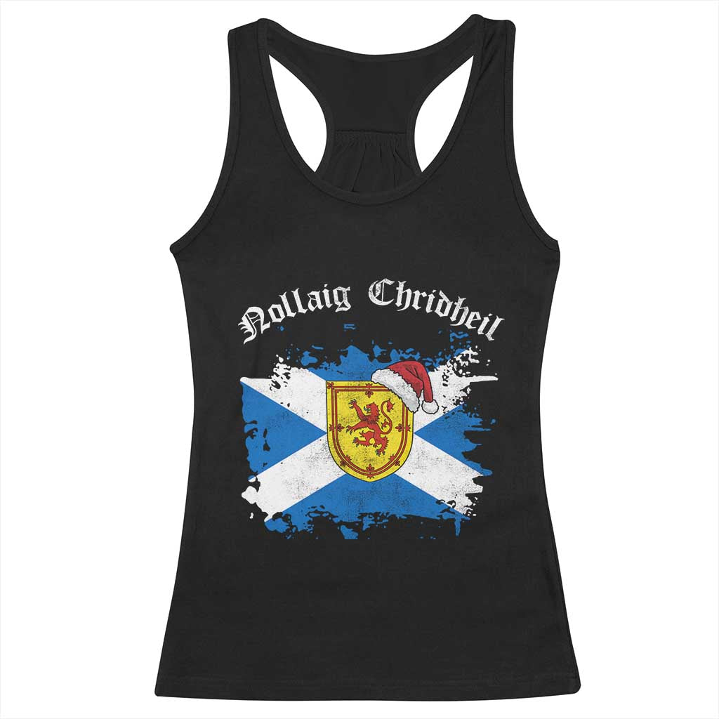 Scottish Christmas Racerback Tank Top Nollaig Chridheil Gaelic Xmas Scotland Lion Rampant - Wonder Print Shop