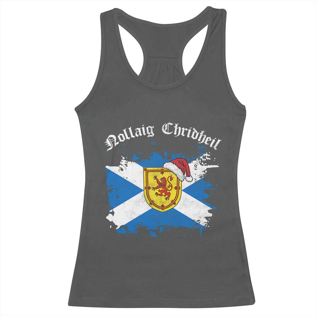 Scottish Christmas Racerback Tank Top Nollaig Chridheil Gaelic Xmas Scotland Lion Rampant - Wonder Print Shop