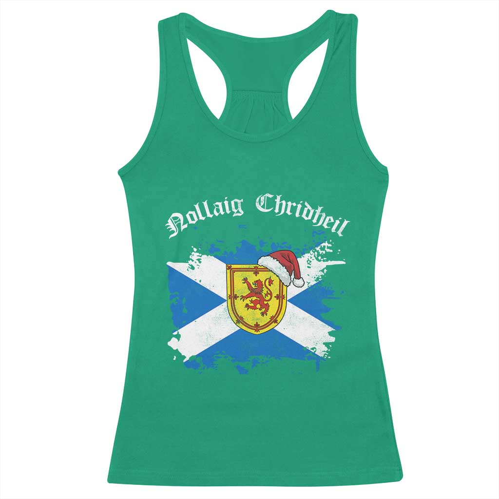 Scottish Christmas Racerback Tank Top Nollaig Chridheil Gaelic Xmas Scotland Lion Rampant - Wonder Print Shop