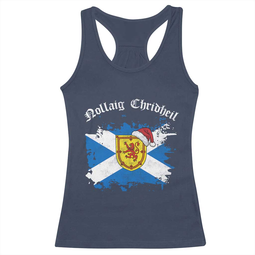 Scottish Christmas Racerback Tank Top Nollaig Chridheil Gaelic Xmas Scotland Lion Rampant - Wonder Print Shop