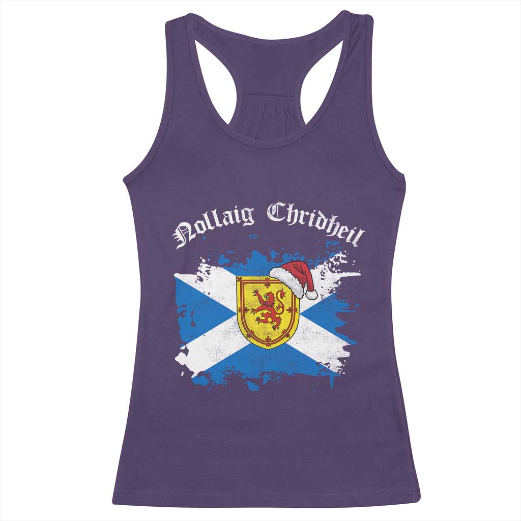Scottish Christmas Racerback Tank Top Nollaig Chridheil Gaelic Xmas Scotland Lion Rampant - Wonder Print Shop