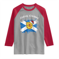 Scottish Christmas Raglan Shirt Nollaig Chridheil Gaelic Xmas Scotland Lion Rampant - Wonder Print Shop