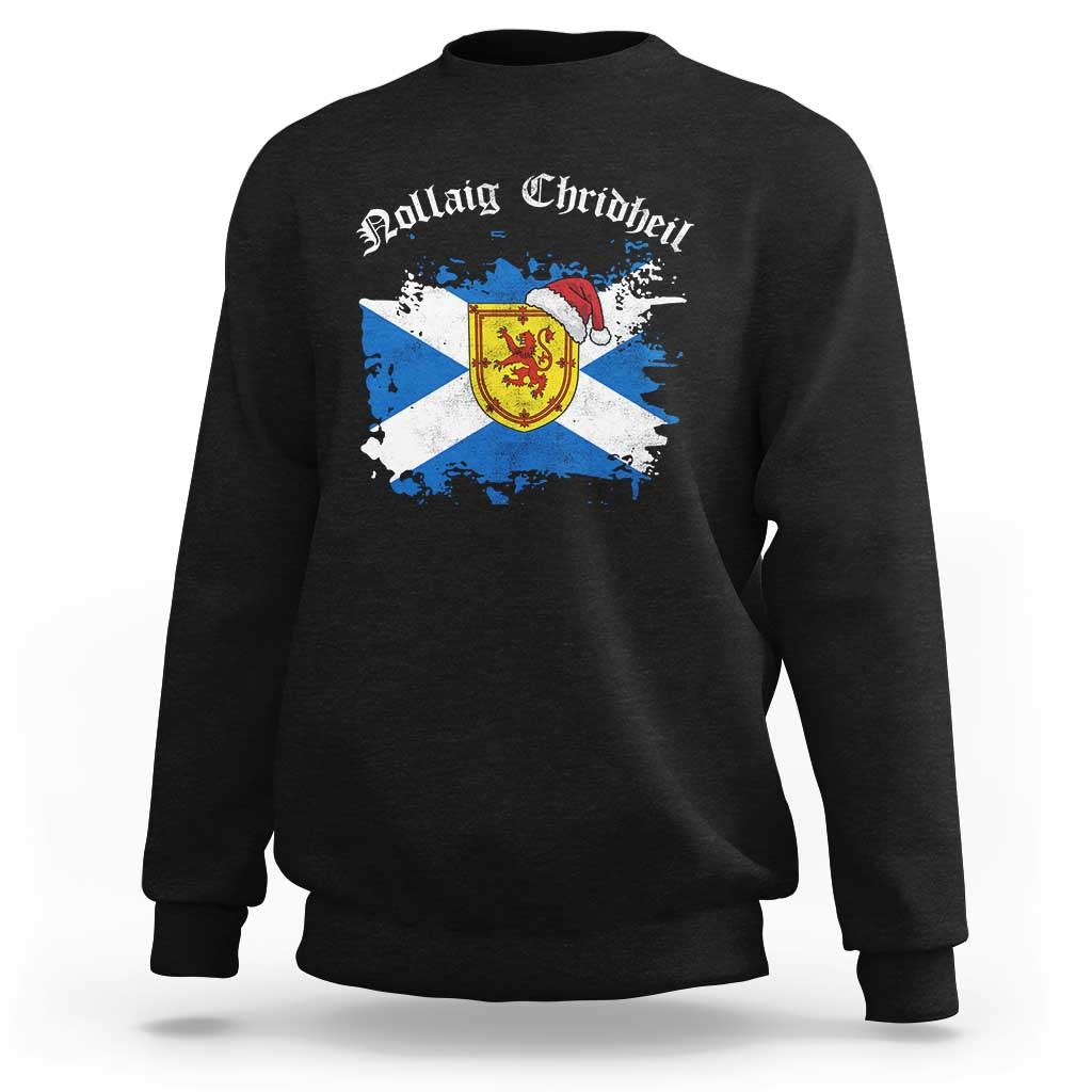 Scottish Christmas Sweatshirt Nollaig Chridheil Gaelic Xmas Scotland Lion Rampant - Wonder Print Shop