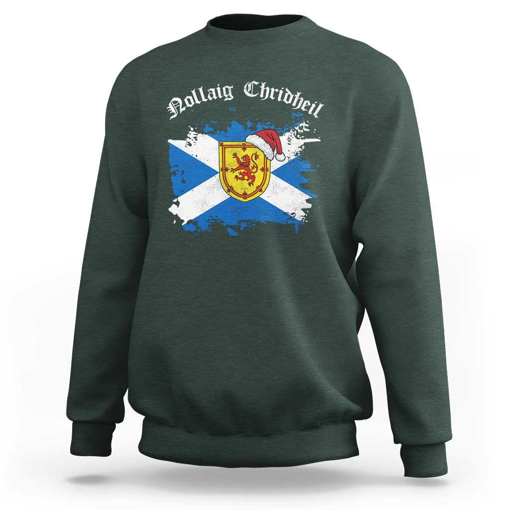 Scottish Christmas Sweatshirt Nollaig Chridheil Gaelic Xmas Scotland Lion Rampant - Wonder Print Shop