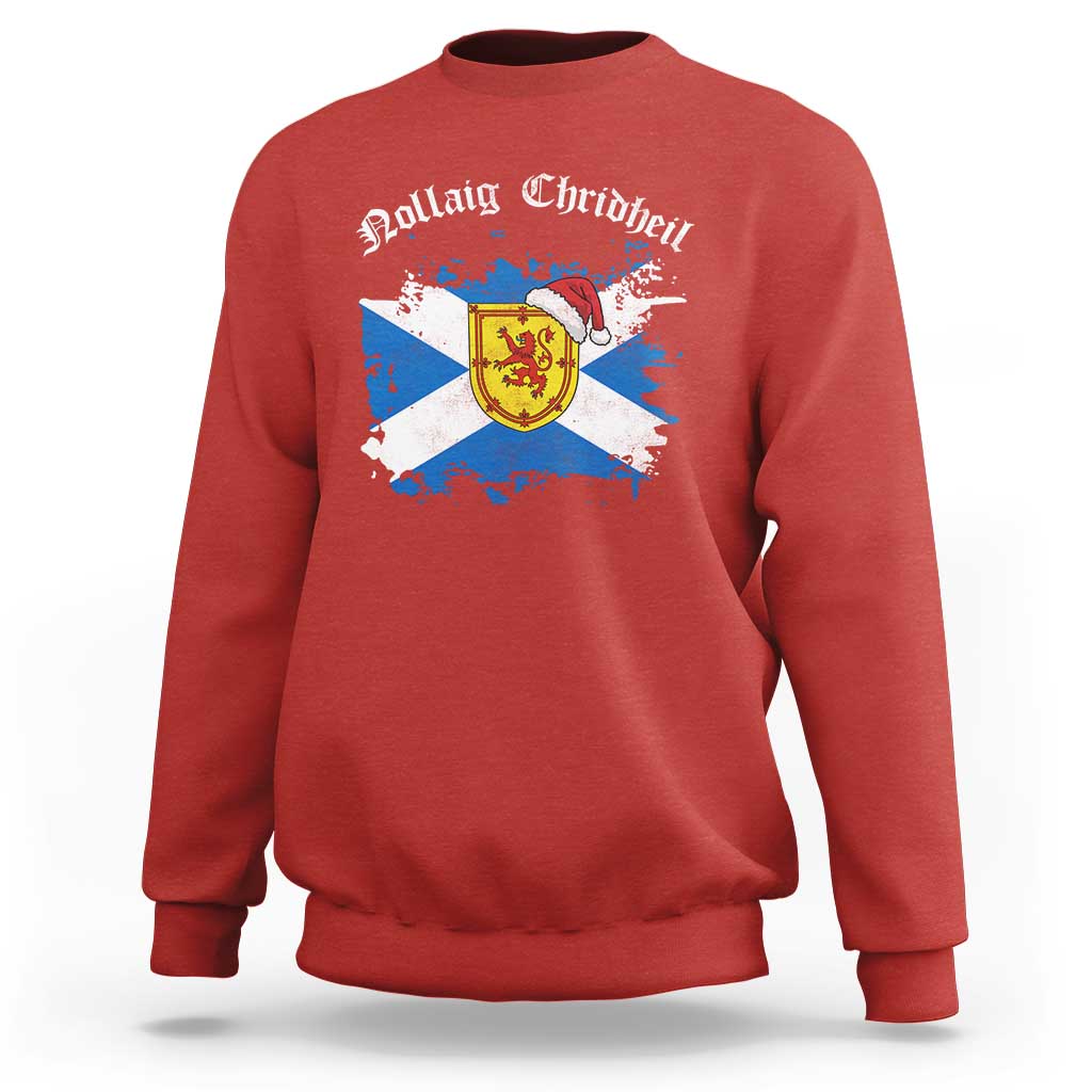 Scottish Christmas Sweatshirt Nollaig Chridheil Gaelic Xmas Scotland Lion Rampant - Wonder Print Shop