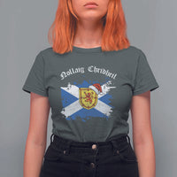 Scottish Christmas T Shirt For Women Nollaig Chridheil Gaelic Xmas Scotland Lion Rampant - Wonder Print Shop