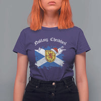 Scottish Christmas T Shirt For Women Nollaig Chridheil Gaelic Xmas Scotland Lion Rampant - Wonder Print Shop