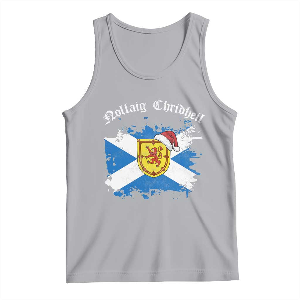 Scottish Christmas Tank Top Nollaig Chridheil Gaelic Xmas Scotland Lion Rampant - Wonder Print Shop